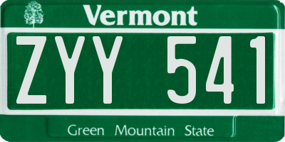 VT license plate ZYY541