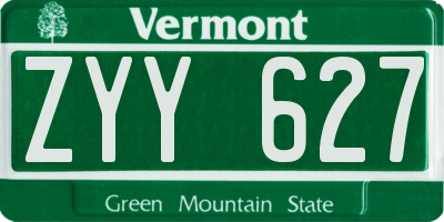 VT license plate ZYY627
