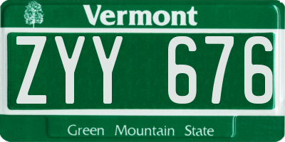 VT license plate ZYY676