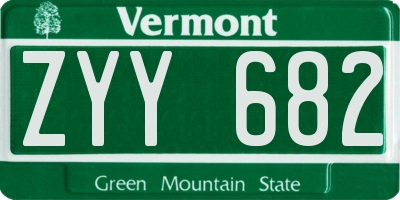 VT license plate ZYY682