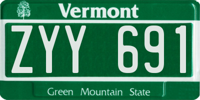 VT license plate ZYY691