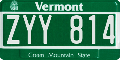 VT license plate ZYY814
