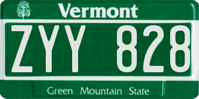 VT license plate ZYY828