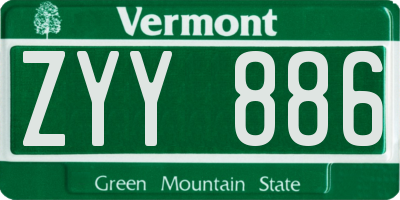 VT license plate ZYY886