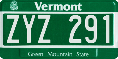 VT license plate ZYZ291