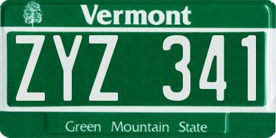 VT license plate ZYZ341
