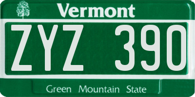 VT license plate ZYZ390
