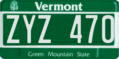 VT license plate ZYZ470
