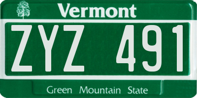 VT license plate ZYZ491
