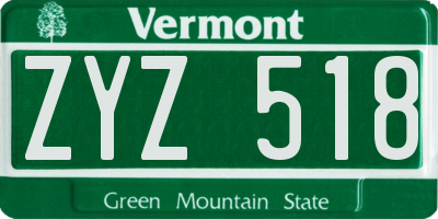 VT license plate ZYZ518