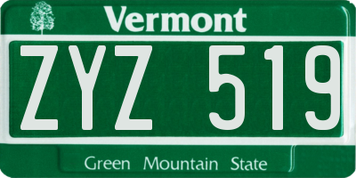 VT license plate ZYZ519