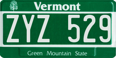 VT license plate ZYZ529