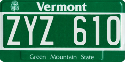 VT license plate ZYZ610