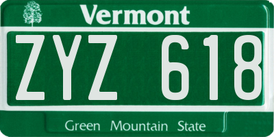 VT license plate ZYZ618
