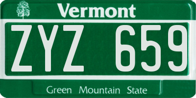 VT license plate ZYZ659