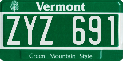 VT license plate ZYZ691