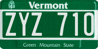 VT license plate ZYZ710