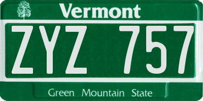 VT license plate ZYZ757