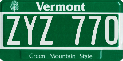 VT license plate ZYZ770