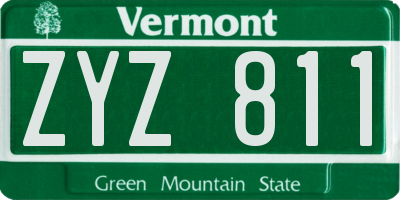 VT license plate ZYZ811