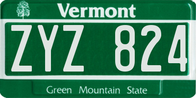 VT license plate ZYZ824