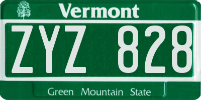 VT license plate ZYZ828