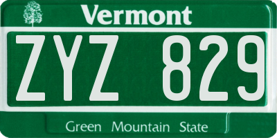 VT license plate ZYZ829