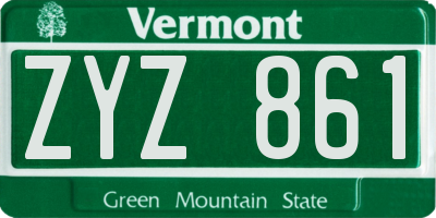 VT license plate ZYZ861