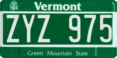VT license plate ZYZ975