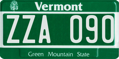 VT license plate ZZA090