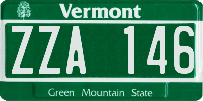 VT license plate ZZA146