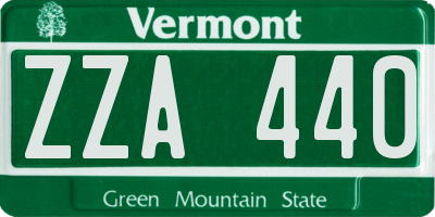 VT license plate ZZA440
