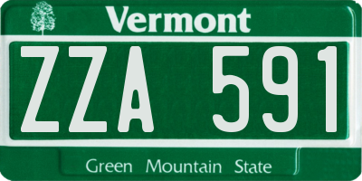 VT license plate ZZA591