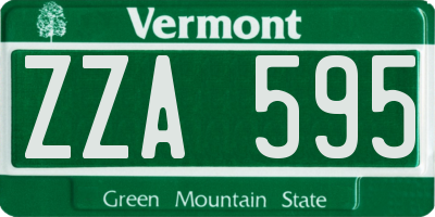 VT license plate ZZA595