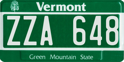VT license plate ZZA648