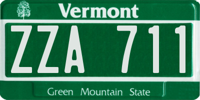 VT license plate ZZA711