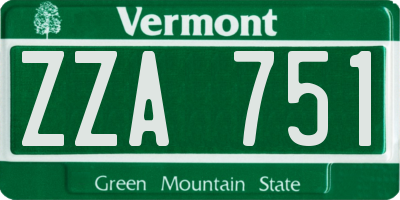 VT license plate ZZA751