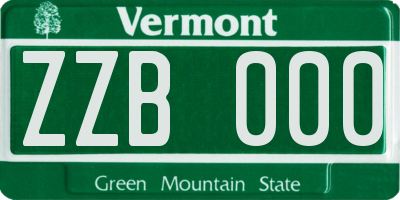 VT license plate ZZB000