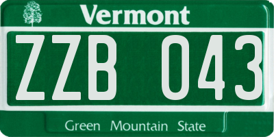 VT license plate ZZB043