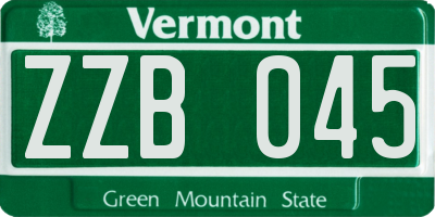 VT license plate ZZB045