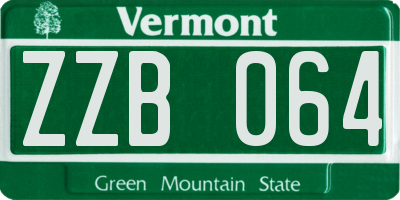 VT license plate ZZB064
