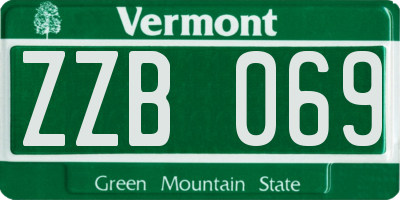 VT license plate ZZB069