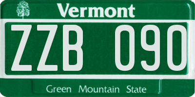 VT license plate ZZB090