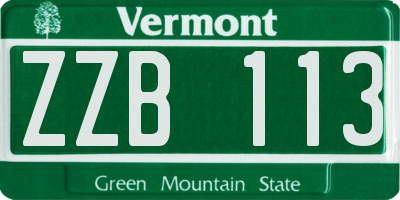 VT license plate ZZB113