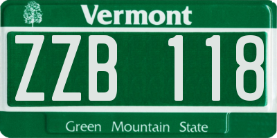 VT license plate ZZB118