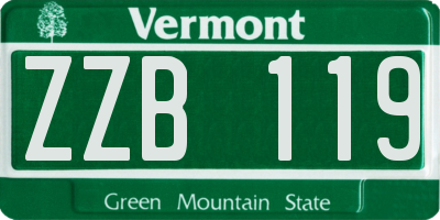 VT license plate ZZB119