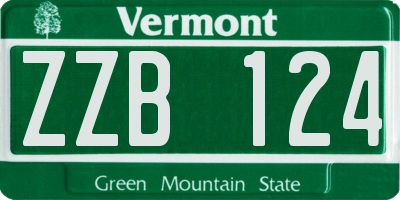 VT license plate ZZB124