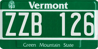 VT license plate ZZB126