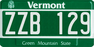 VT license plate ZZB129