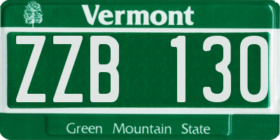 VT license plate ZZB130